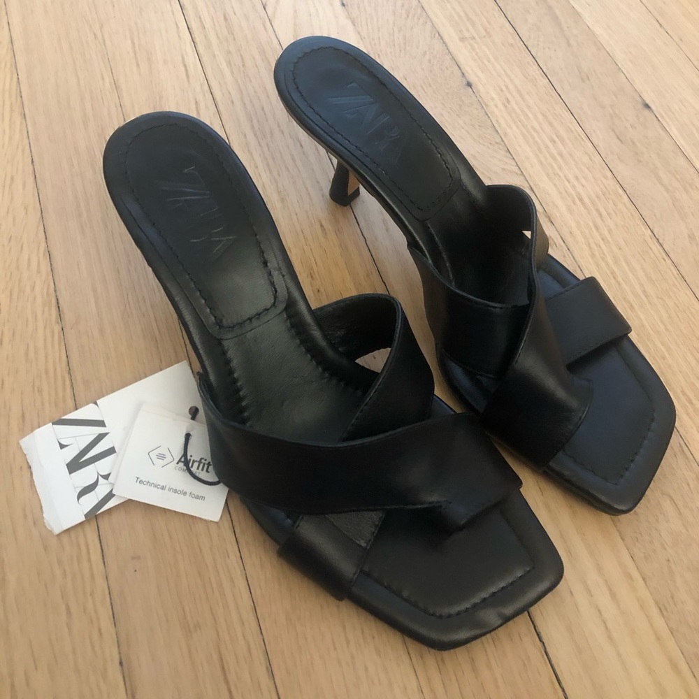 Never worn Zara kitten heel sandals